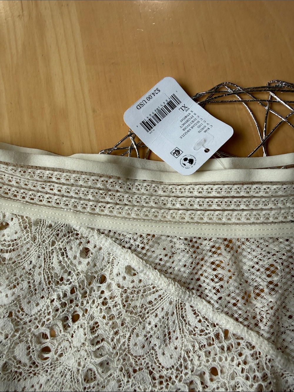 NWT Moonlit Meadow Lace High-Rise Briefs in Sugar Swizzle Color Size XL - Picture 7 of 9